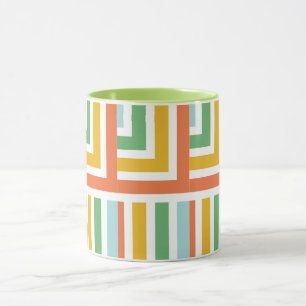 Färgrik Retro Geometrisk Mönster Mugg – Anpassning