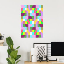 Färgrik Retro Geometrisk Mönster 