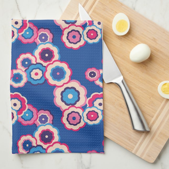 Färgrik retro hippie-mönster kökshandduk (Vikt i Fjärdedel)