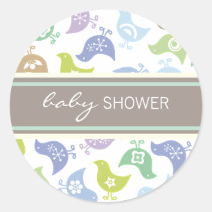 Färgrik Retro klistermärke för baby shower för