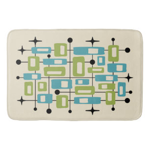 Färgrik Retro Mid Century Modern Atomisk Abstrakt Badrumsmatta