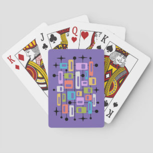 Färgrik Retro Mid Century Modern Atomisk Abstrakt Casinokort