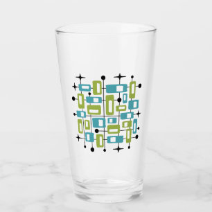 Färgrik Retro Mid Century Modern Atomisk Abstrakt Glaskopp