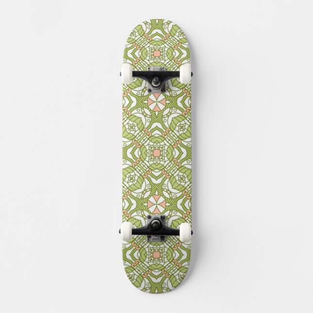 Färgrik retro mönsterbakgrund 2 skateboard bräda 21,5 cm (Framsida)