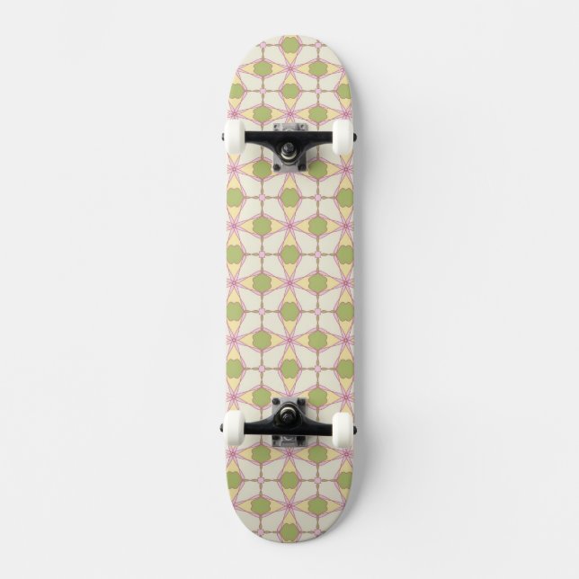 Färgrik retro mönsterbakgrund 3 skateboard bräda 19,5 cm (Framsida)