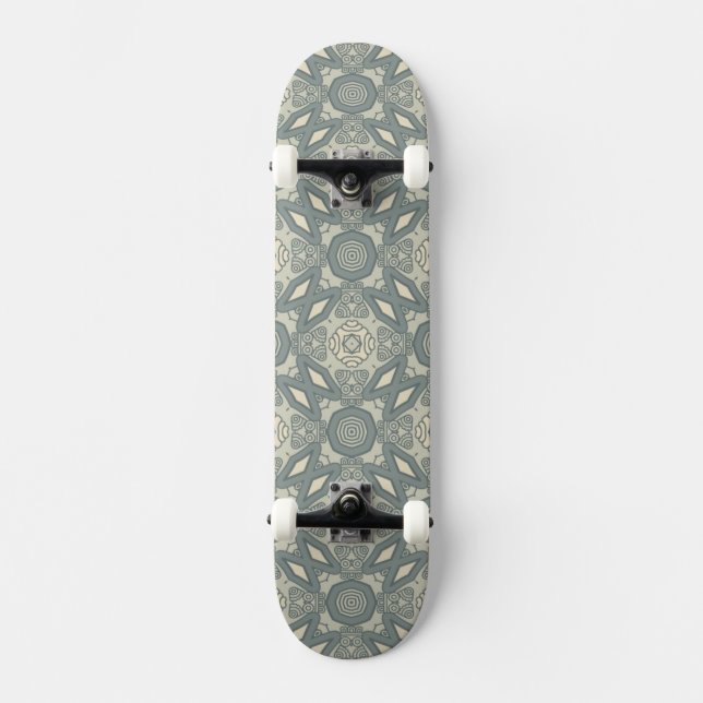 Färgrik retro mönsterbakgrund 5 mini skateboard bräda 18,5 cm (Framsida)