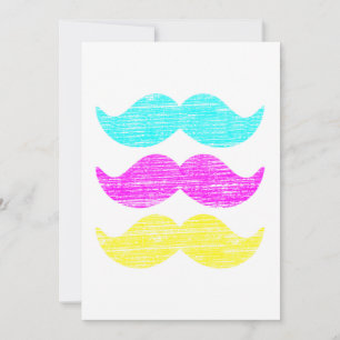 Färgrik Retro Moustache Mönsterdesign