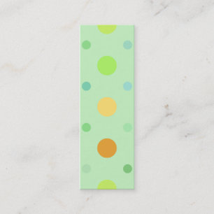 Färgrik Retro polka dots: Grönt, gult & orange Mini Visitkort