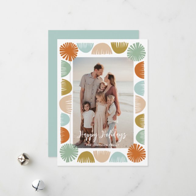 Färgrik Retro Ram Foto Julkort (Fram/Back In Situ)