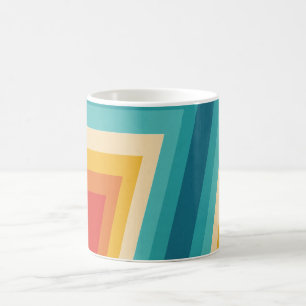Färgrik Retro rand - 70-tal, 80-taldesign Kaffemugg