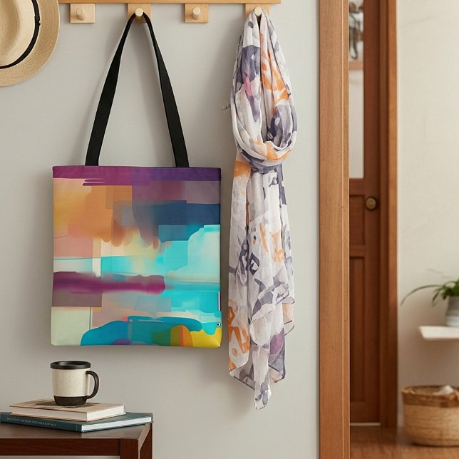 Färgrik retro tonblandning  tygkasse (Skapare uppladdad)