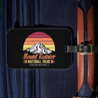 Färgrik Retroillustration av Mount Rainier-berget