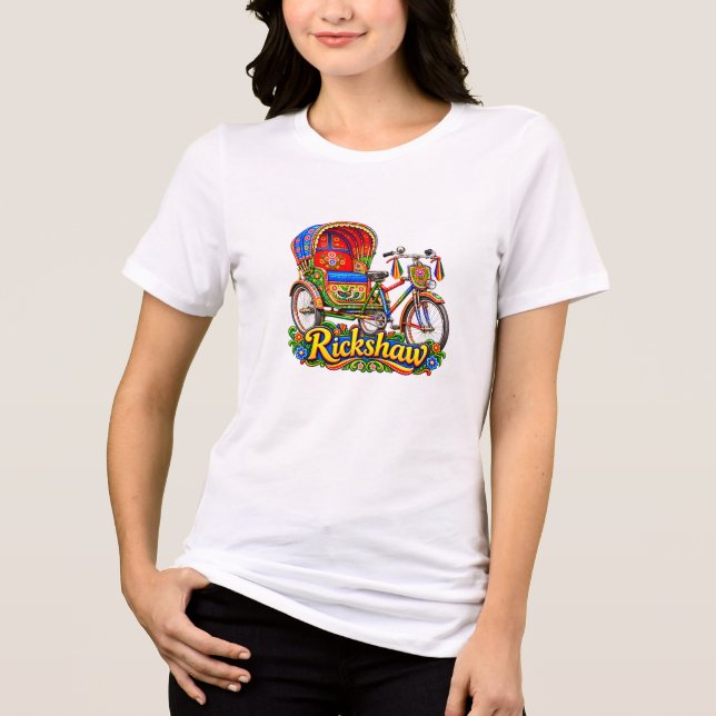 Färgrik Rickshaw-konst — Bengali Kultur T-shirt (Framsida)