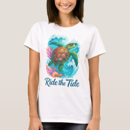 FÄRGRIK RID ÅKTIDENS SKÖLDSKÖLDJÄTTE I HAVET T SHIRT