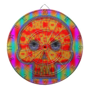 Färgrik robotskalle-målning darttavla