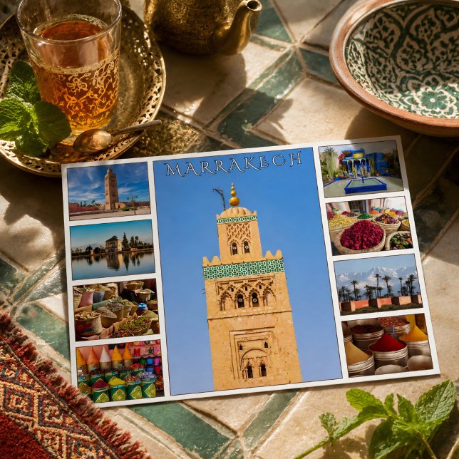 Färgrik röd Marrakech marockansk arkitektur Vykort (Skapare uppladdad)