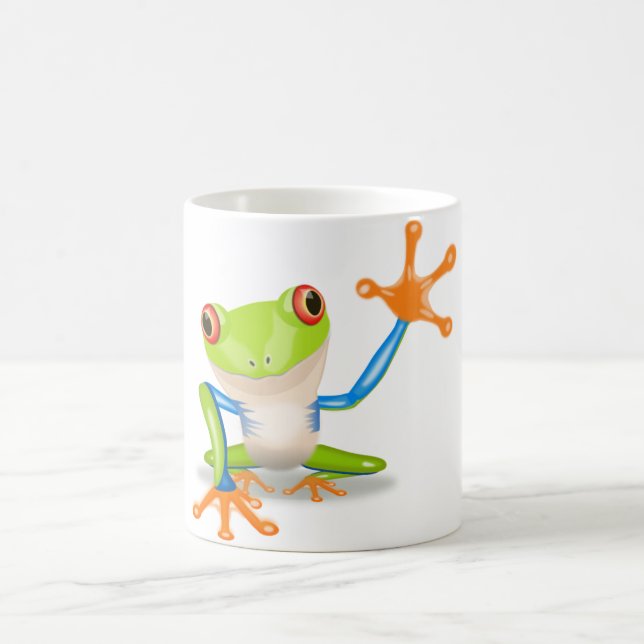 Färgrik Röd-Synad trädgroda som ut ner Kaffemugg (Center)