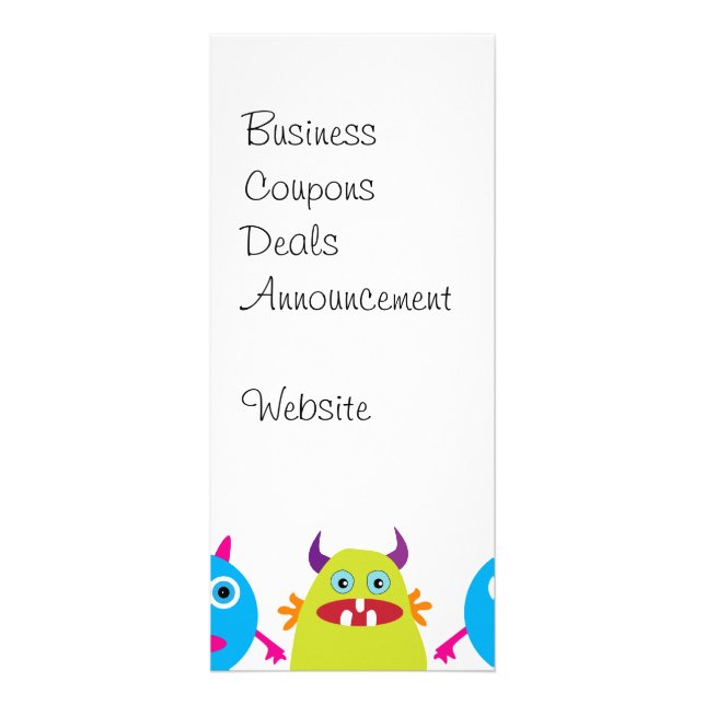 Färgrik rolig gigantisk partyvarelsevåldsamt slag reklamkort (Framsidan)