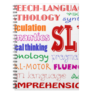 Färgrik rolig stilsort för talspråkpatolog anteckningsbok