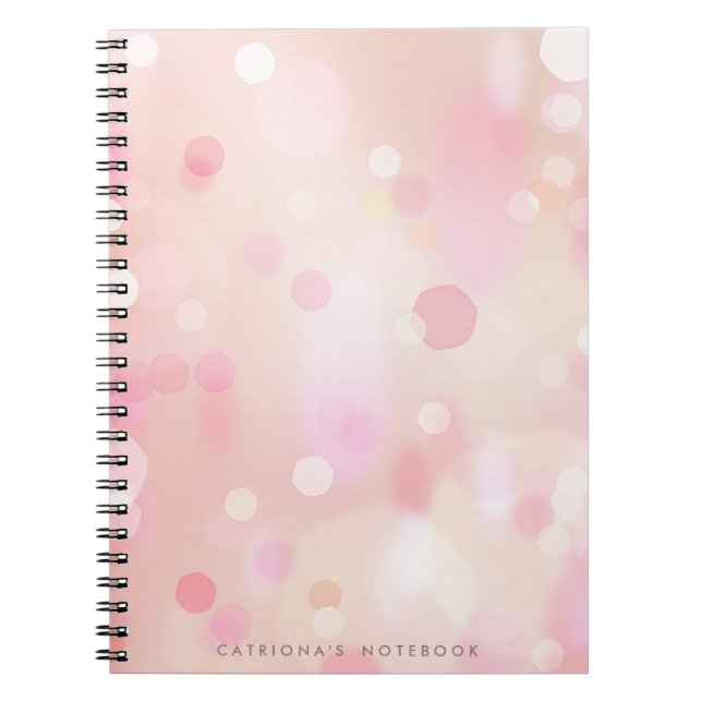 Färgrik rosa pastell tänder den Bokeh Anteckningsbok (Framsidan)