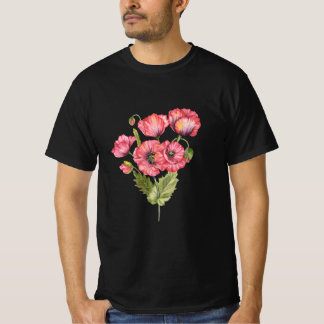 Färgrik rosbukett blommande botanisk t-shirt