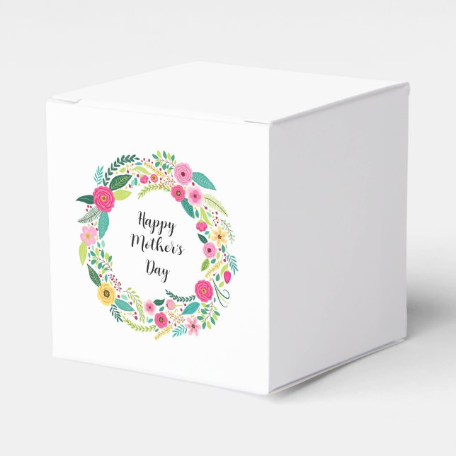 Färgrik rustik blomsterkrans presentaskar (Framsidan Sidan)