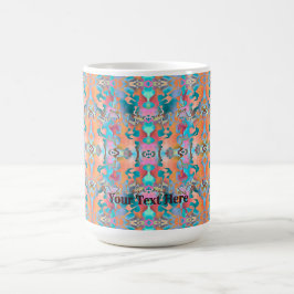 Färgrik Rustik Boho Abstrakt Konst Mönster Kaffemugg