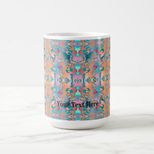 Färgrik Rustik Boho Abstrakt Konst Mönster Kaffemugg