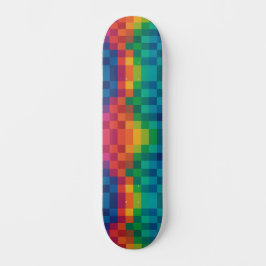 Färgrik Rutig Mönster Mini Skateboard Bräda 18,5 Cm