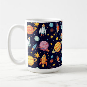Färgrik rymdutforskningsmönster kaffemugg