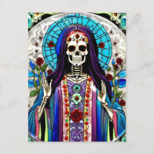 Färgrik Santa Muerte Vykort