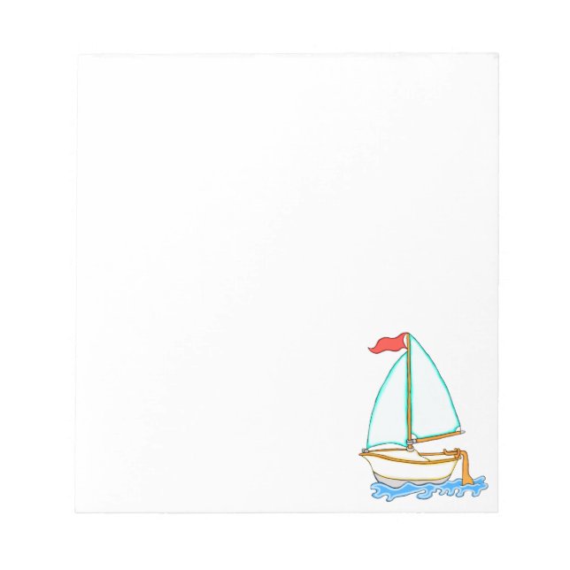 Färgrik segelbåt 1 Notepad Anteckningsblock (Framsida)