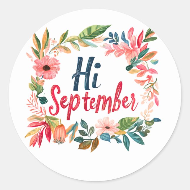 Färgrik September Runt Klistermärke (Framsida)