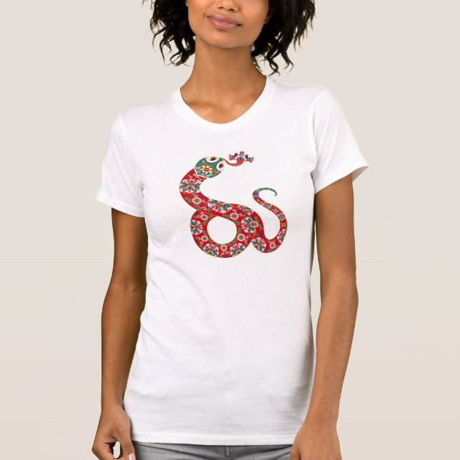 Färgrik serie för kinesisk Zodiacorm T Shirt (Framsida)