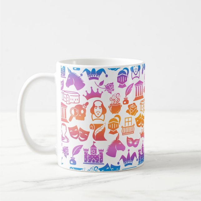 Färgrik Shakespearerentusiaste-mugg Kaffemugg (Vänster)