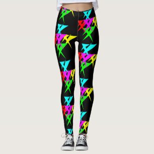 färgrik Shapedamasker för 90-tal Leggings