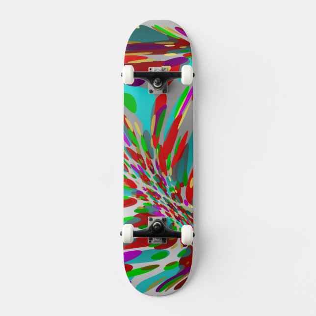 färgrik, silver skateboard (Framsida)
