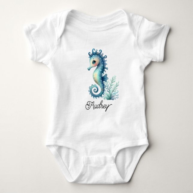 Färgrik sjöhästar t shirt (Framsida)