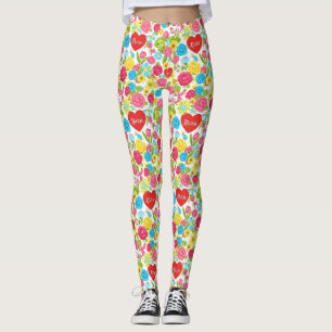 Färgrik Sjuksköterska Blommönster (2) Leggings