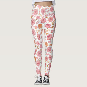 Färgrik Sjuksköterska Blommönster (3) Leggings