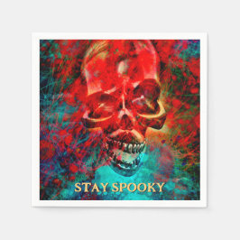 Färgrik skalle. Håll dig Spooky Pappersservett