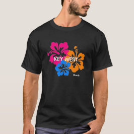 Färgrik skjorta för Key West Florida hibiskus T T-shirt