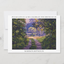 Färgrik Skog Ljus Blå Lila Gul Grön Inbjudningar