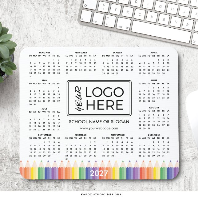 Färgrik skol logotyp 2027 kalender musmattor (Skapare uppladdad)