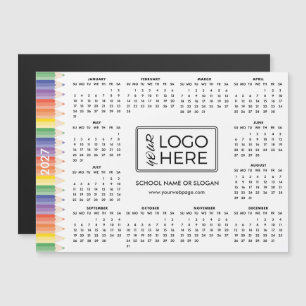 Färgrik skol logotyp 2027 Magnetisk kalender