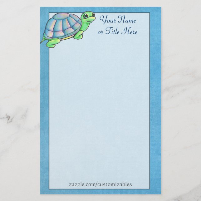 Färgrik sköldpaddabrevpapper brevpapper (Framsida)