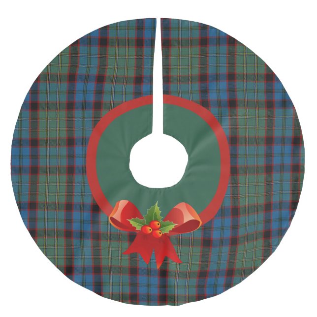 Färgrik skotsk klan MacNicol Julgransmatta Borstad Polyester (Framsidan)
