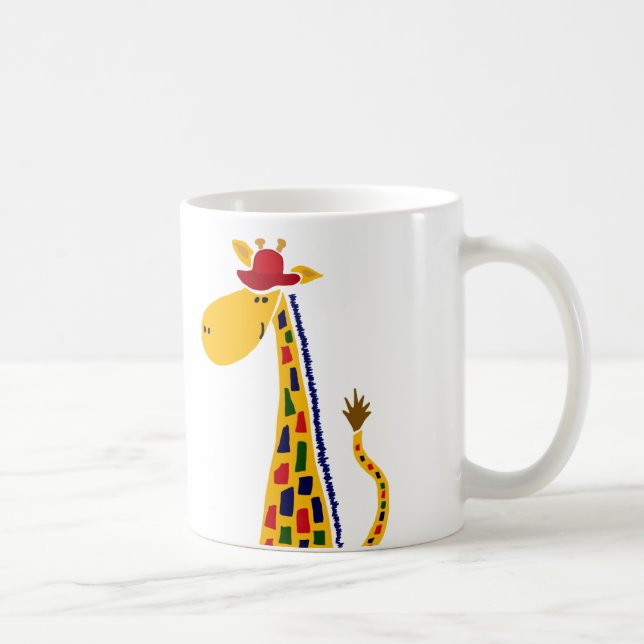 Färgrik skraj giraffkonst kaffemugg (Höger)