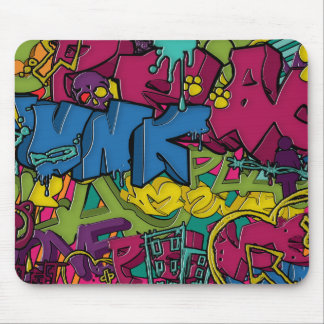 Färgrik, skraj och stads- grafittikonst musmatta