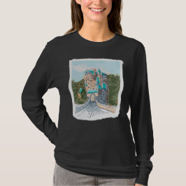 Färgrik slott illustration t shirt